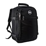 Cabin Max 40x30x20 Cabin Bag Underseat Backpack Suitable for Wizz Air, Easyjet (Metz 24L Carry On Luggage, Black)