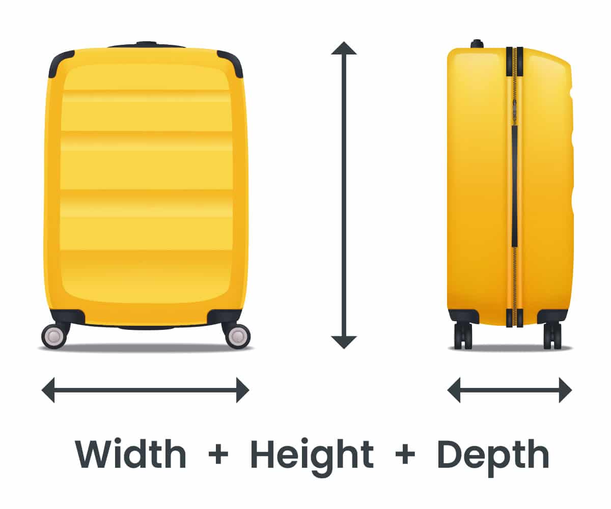 62 luggage top size